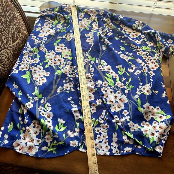 Olrain Beachy Summer Kimono Floral Cover Up Size Large - Picture 3 of 4